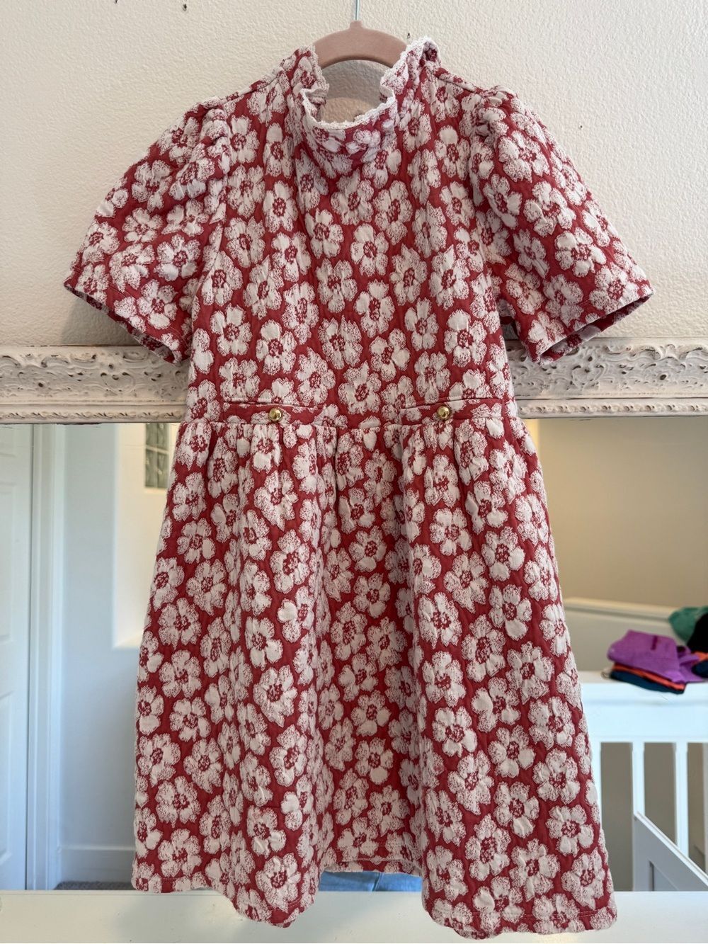 Janie and Jack Floral Jacquard Girls Dress size 7